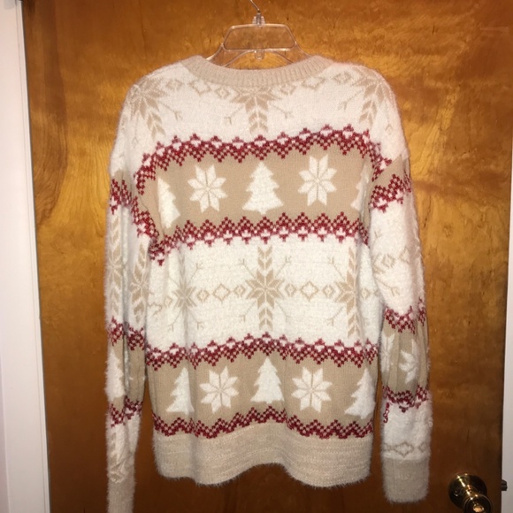 Holiday Time Winter Sweater Trees Snowflakes - Picture 3 of 3